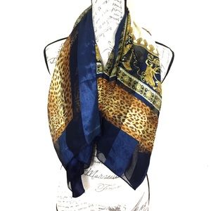Leopard Blue & Gold Scarf 🐆